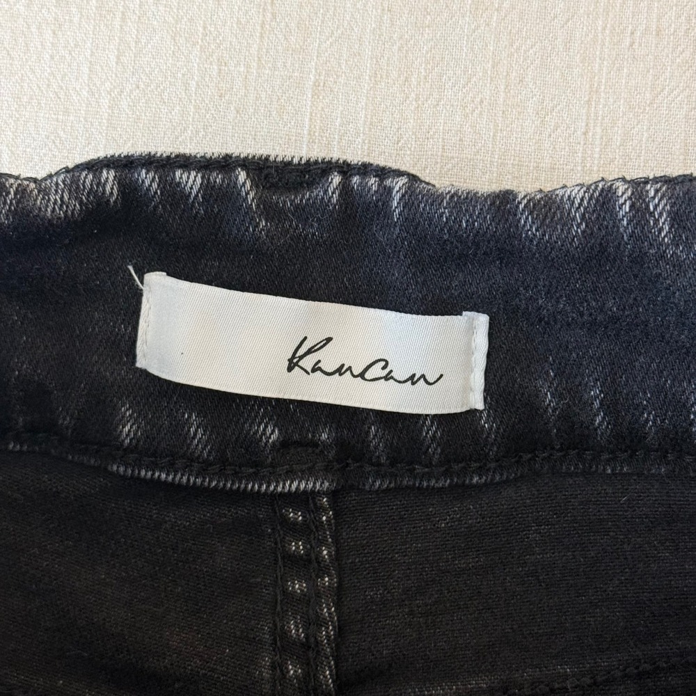 KanCan Amirah Ultra High Rise Flare Jeans 15/31 Black Acid Wash Y2K - Picture 5 of 9